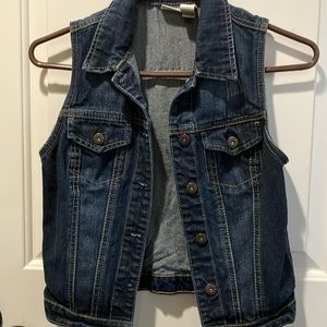 Fair-Good Girls SM 5/6 Mudd Jean Vest, Brass Buttons, Yellow Stitching,